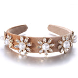 Baroque Large Pearl Flower Set with Colorful Diamonds Fashion Hair Hoop - V.I.P Digital Presence