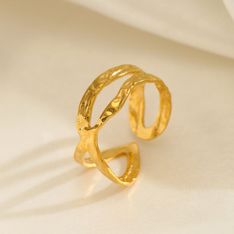 European and American fashion personality simple line cross opening ring - V.I.P Digital Presence