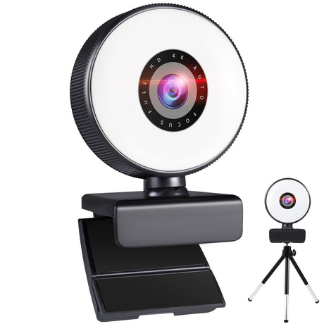 4k beauty autofocus 1080p computer camera high-definition touch USB live streaming webcam2k fill light - V.I.P Digital Presence