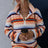 Striped Quarter Zip Dropped Shoulder Sweatshirt - V.I.P Digital Presence