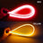 60cm New Slim Amber Sequential Flexible LED DRL For Headlight Strip Daytime Running Light With Yellow Turn Signal Lamp 12V - V.I.P Digital Presence