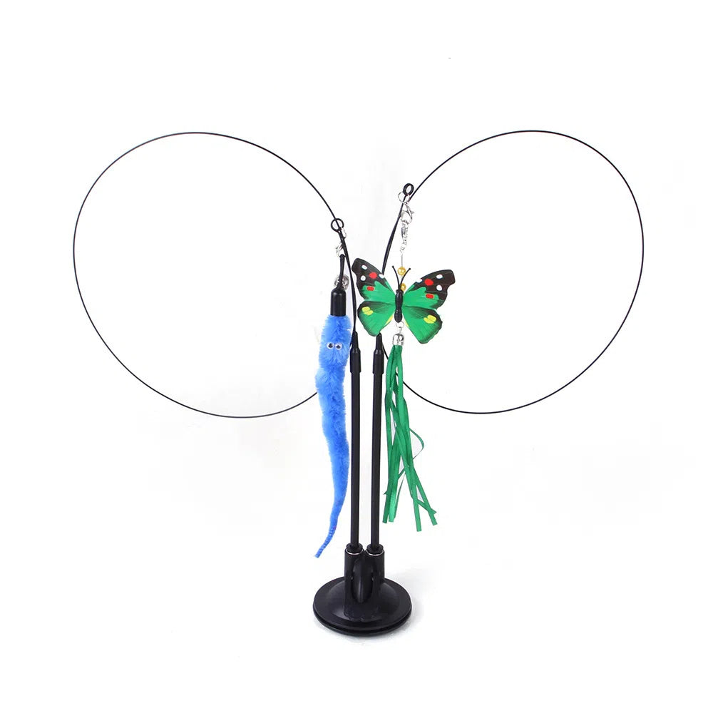 Suction cup cat toy stick that can be attached and held with steel wire multi head interchangeable cat toy and pet supplies - V.I.P Digital Presence