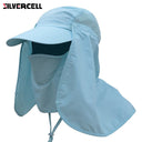Sun Caps Flap Hats 360 degree Solar UV Protection Sun Hat Summer Men Women Sun Visor Cap Folding Removable Neck Face Mask Head - V.I.P Digital Presence