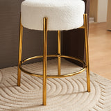 24 inch high circular bar stool, set of two - modern cushioned dining stool - including sturdy hardware support legs - V.I.P Digital Presence