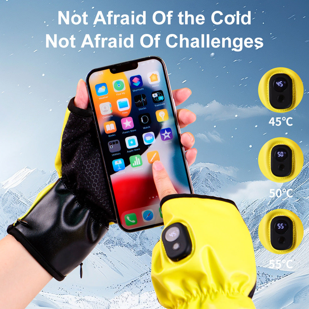Autumn and winter electric heating gloves intelligent constant temperature charging heating gloves outdoor skiing camping - V.I.P Digital Presence