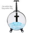 Rolling Pet Travel Trolley with Wheel, Transparent Capsule, Pink, Green, Puppies, Dogs, Cat Carriers Bag, 5-20Kg - V.I.P Digital Presence