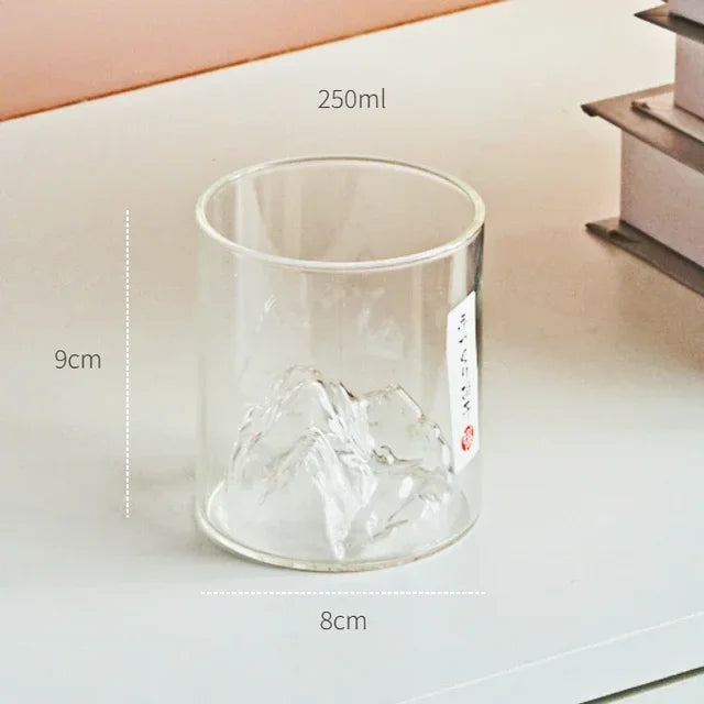 Small Transparent Glass Coffee Cup Mountain Glass Whisky Heat Resistant Tea Drink Milk Juice Cup Cups Drinking Glasses - V.I.P Digital Presence