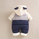 Baby down cotton jacket jumpsuit, autumn and winter clothes, khai clothes for men and women, baby clothes for going out, thick hugging clothes, winter climbing clothes - V.I.P Digital Presence