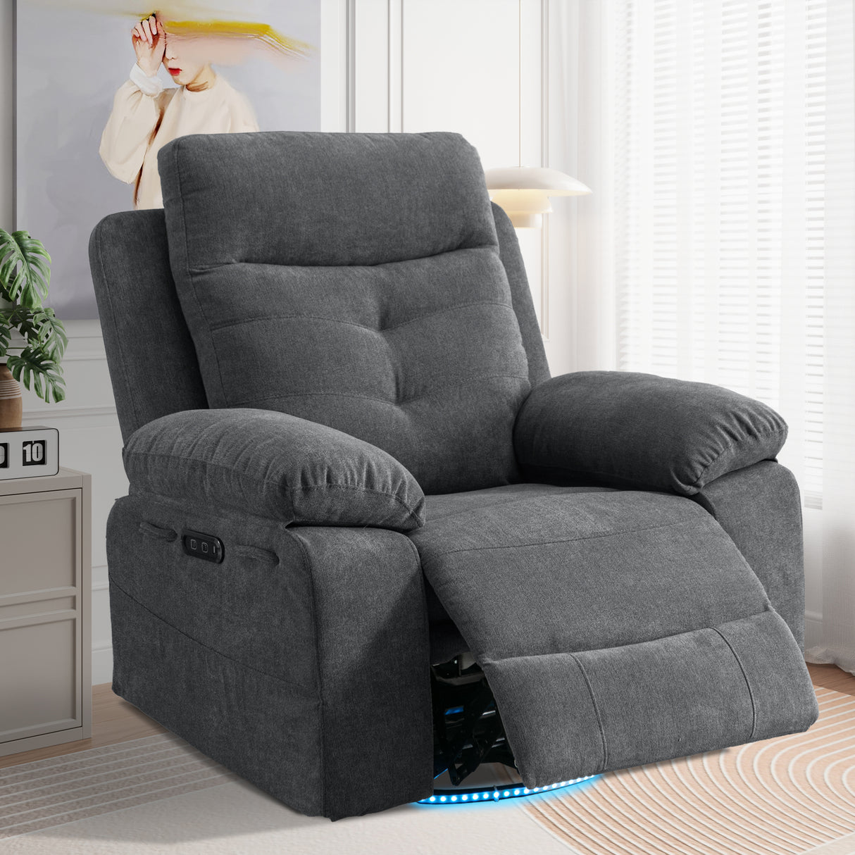 270 degree rotating electric lounge chair with Bluetooth speaker, LED light, telescopic foot pedal adjustable backrest DG - V.I.P Digital Presence