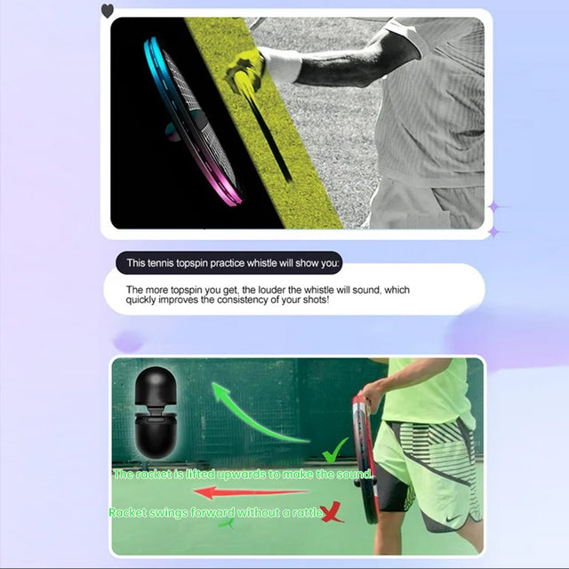 Portable Tennis Topspin Whistle Hitting Trainer - Ideal for Beginners' Swing Aid - V.I.P Digital Presence