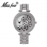 MISSFOX V227  Women Quartz Watch Fashion Bling Casual Ladies Watch Female Quartz Gold Watch Crystal Diamond Leopard For Women Clock - V.I.P Digital Presence