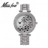 MISSFOX V227  Women Quartz Watch Fashion Bling Casual Ladies Watch Female Quartz Gold Watch Crystal Diamond Leopard For Women Clock - V.I.P Digital Presence