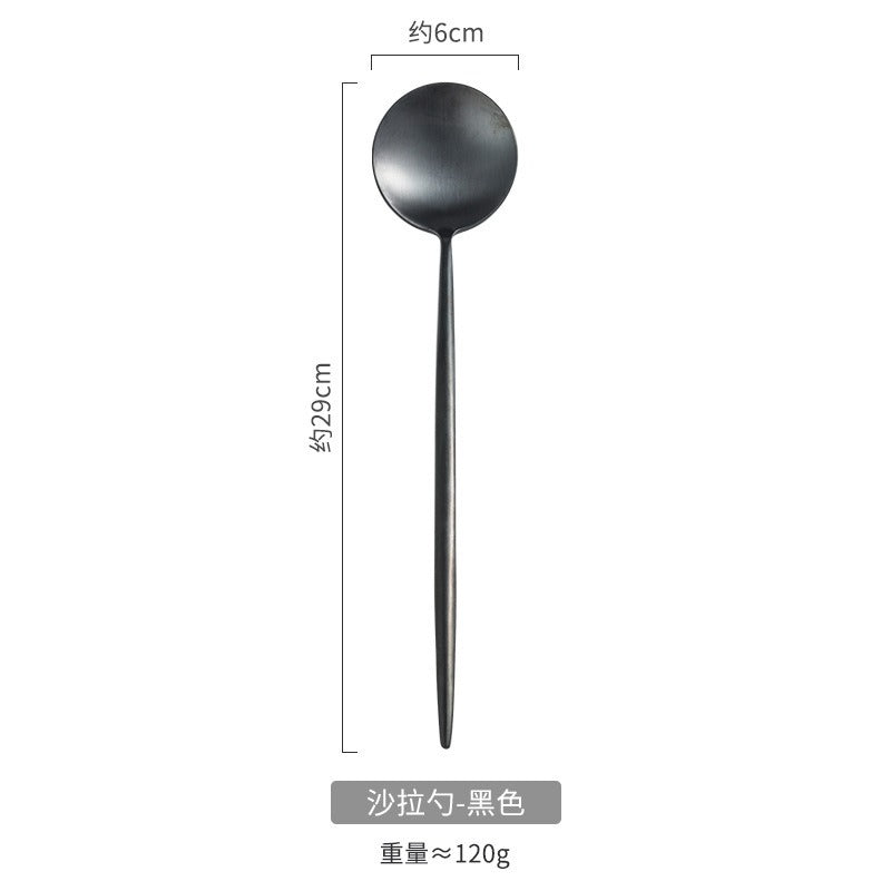 304 stainless steel salad spoon fork ins style Portuguese split spoon fork hotel shared spoon - V.I.P Digital Presence
