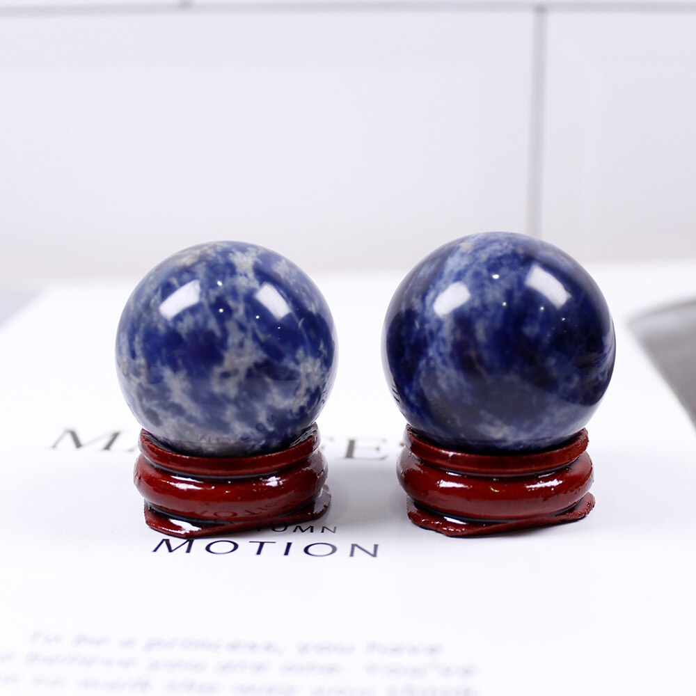 Natural crystal ball polished crystal crafts Blue-vein stone sodalite Wish ball ornament - V.I.P Digital Presence