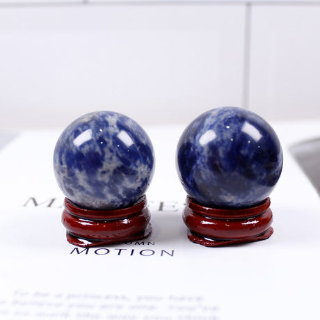 Natural crystal ball polished crystal crafts Blue-vein stone sodalite Wish ball ornament - V.I.P Digital Presence