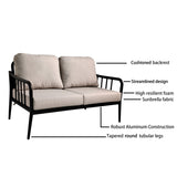 5PC Outdoor Aluminum Patio Furniture Modern Chat Sofa Conversation Set - V.I.P Digital Presence
