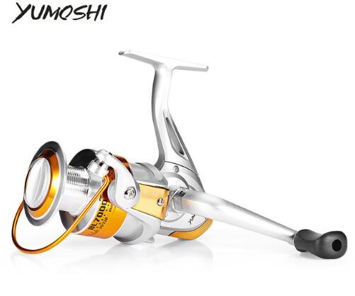 Carrete de pesca giratorio de metal ligero YUMOSHI 12BB 5.5:1