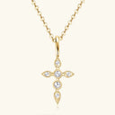 925 Sterling Silver Moissanite Cross Pendant Necklace - V.I.P Digital Presence