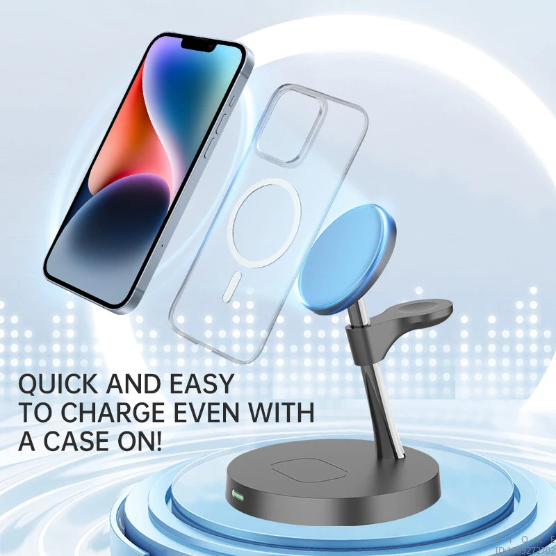 Zinc alloy magnetic bracket magnetic three in one wireless charger suitable for Apple magnetic fast charging - V.I.P Digital Presence