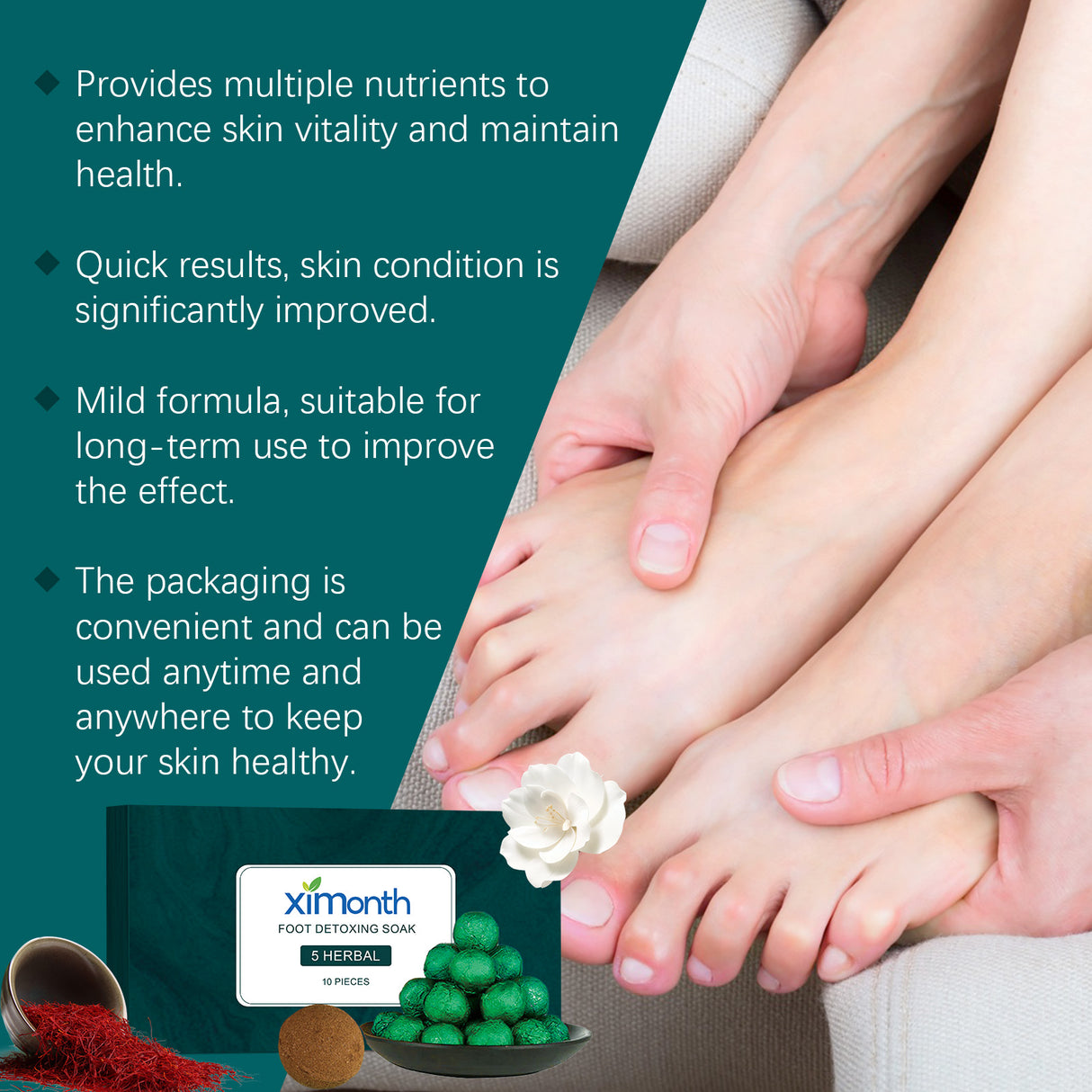 Herbal Foot Bath Ball Contains Herbal Ingredients To Soothe Leg Discomfort And Moisturize Skin Foot Care - V.I.P Digital Presence