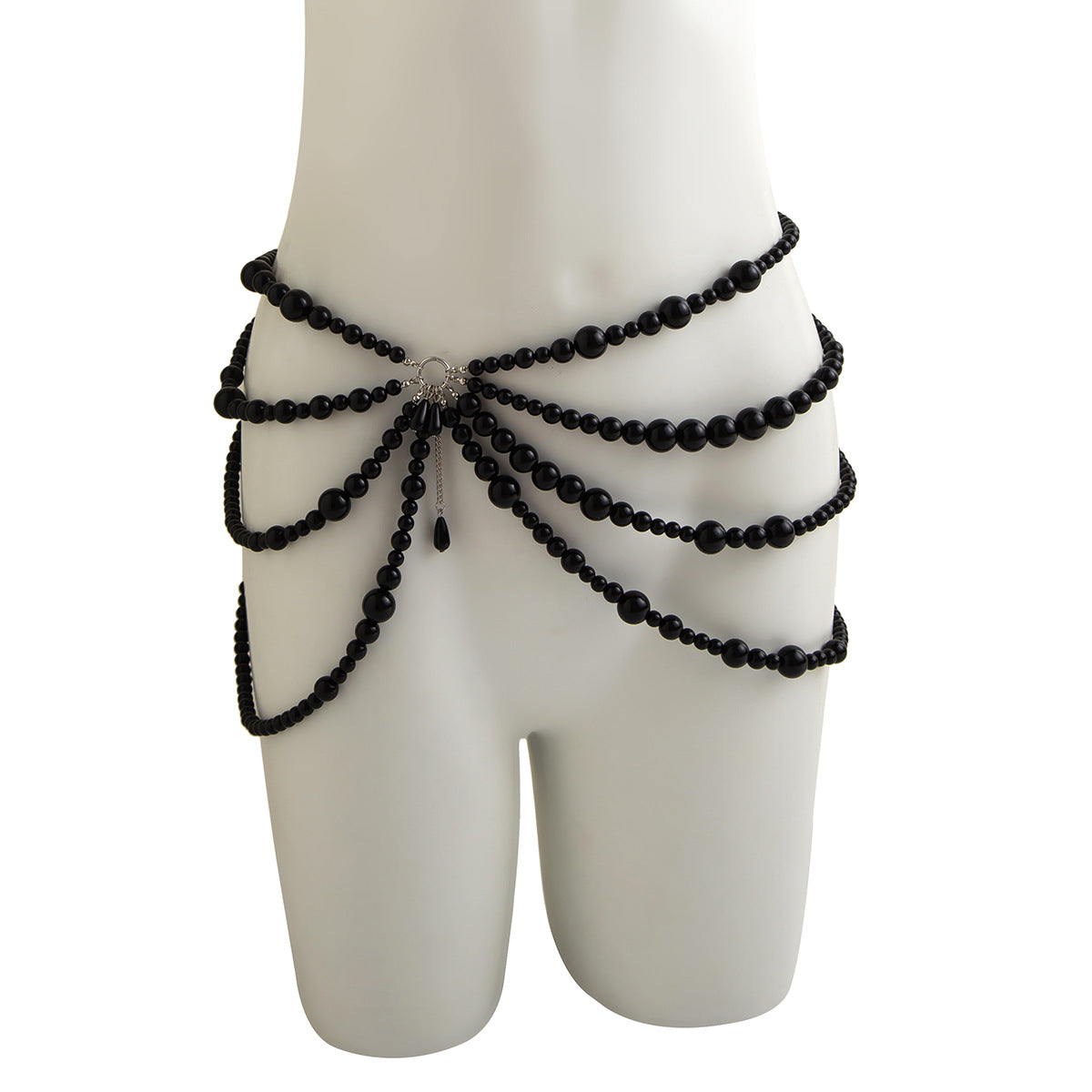 Sweet, cool and spicy girl imitates pearl hollow tassel ethnic windbreaker decoration chain, sexy nightclub style multi-layer body chain - V.I.P Digital Presence