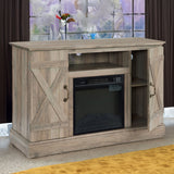 Farmhouse Classic Media TV Stand Antique Entertainment Console with 18" Electric Fireplace Insert for TV up to 50" with Open - V.I.P Digital Presence