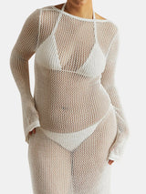 Openwork Backless Flare Sleeve Cover-Up Dress - V.I.P Digital Presence