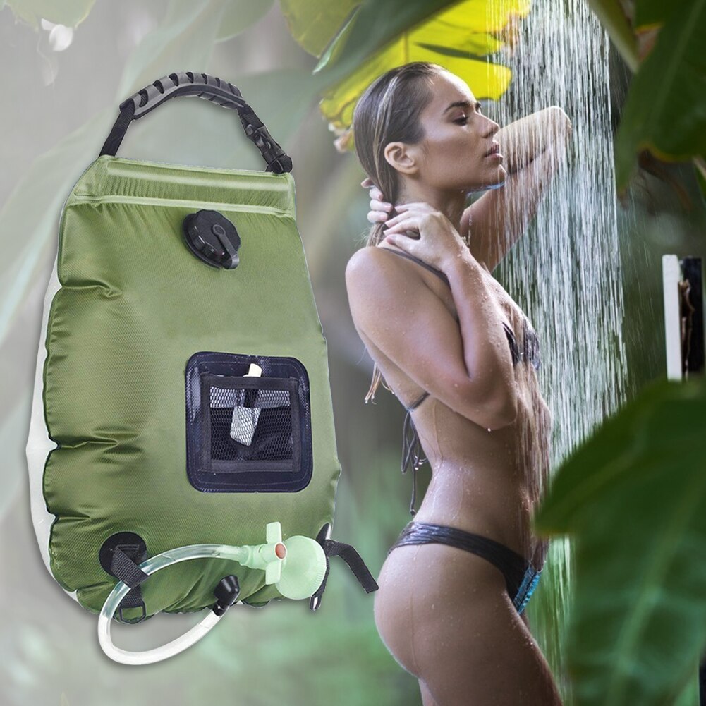 Ducha portátil de 20L que absorbe el calor del sol Bolsas de almacenamiento de agua Camping al aire libre Senderismo Ducha con calefacción Bolsas de baño Bolsas de ducha con calefacción