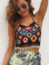 Geometric Halter Neck Swim Top - V.I.P Digital Presence