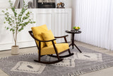 woven fabric Mid Century Modern Accent Chairs Comfy Upholstered Glider Arm Chair with Solid Wood for Living Room Bedroom Balcony - V.I.P Digital Presence