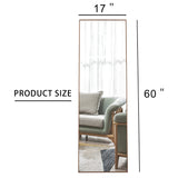 60x17 Brown Solid Wood Frame Full-length Mirror, Dressing Mirror, Bedroom Home Porch
