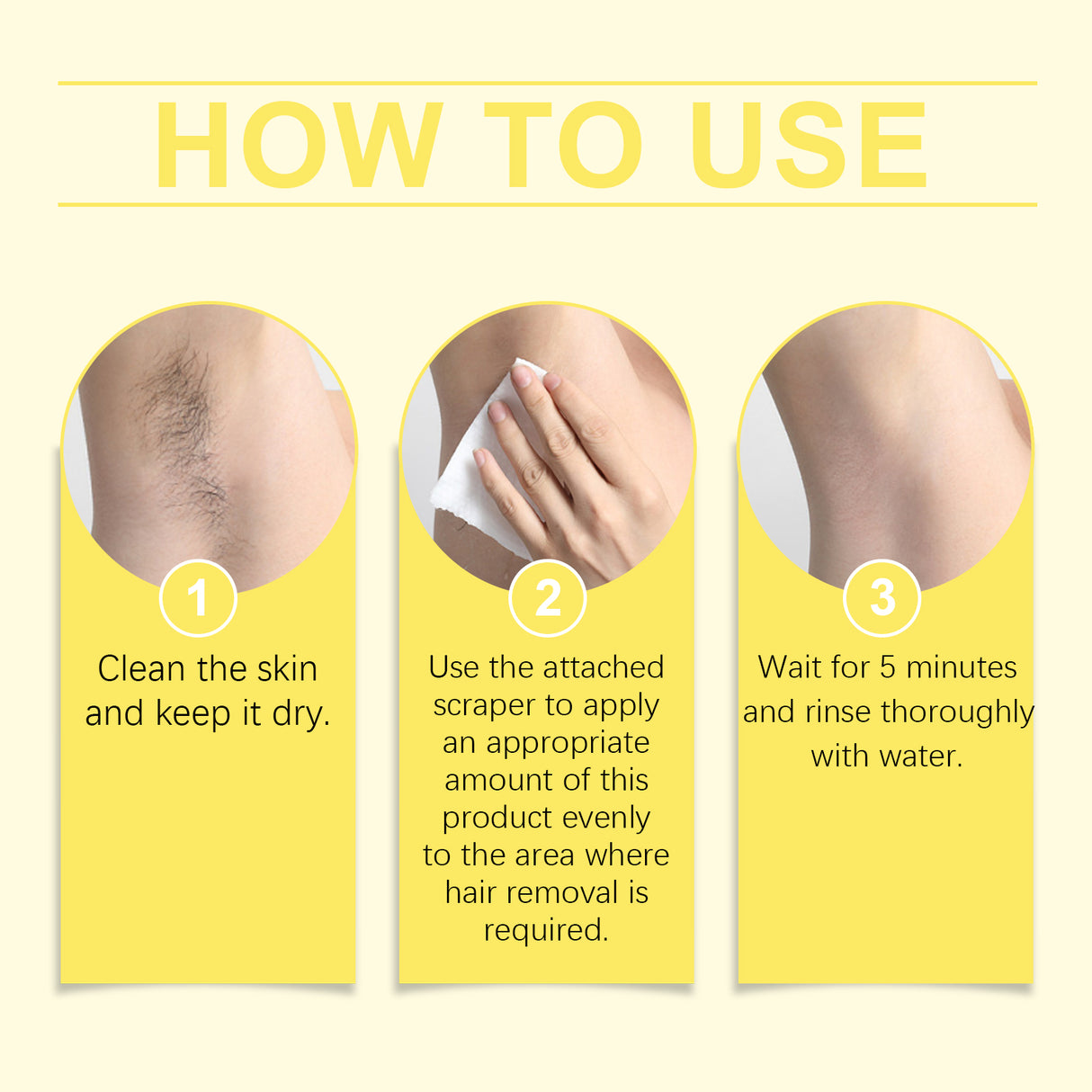 Crema depilatoria de soja suave y no irritante para todo el cuerpo. Aplicar crema depilatoria Pure Skin hidratante y suave.