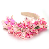Exaggerated fabric oversized flower and leaf pattern headband - V.I.P Digital Presence