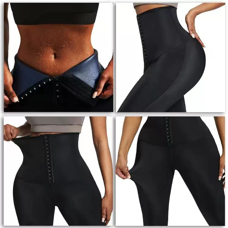 European and American breasted abdominal compression sweatpants, cropped pants, waist cinching yoga pants - V.I.P Digital Presence