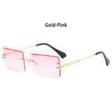 Trendy Men Women Summer Rimless Sunglasses Fashion Small Rectangle Sun Glasses Traveling Style UV400 Shades Eyewear - V.I.P Digital Presence
