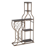 Grey 11 bottle wine grill, 5-layer independent wine rack, with hanging glass rack and storage rack for home wine storage - V.I.P Digital Presence