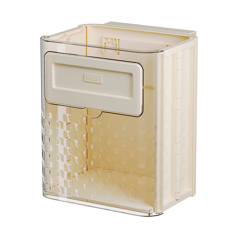 Kitchen folding trash can wall hanging large caliber leftovers bin transparent thickened folding trash can - V.I.P Digital Presence