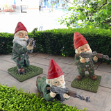 Funny Army Gnome Garden Statue, Resin Desk Ornament, Outdoor Garden Dwarf Decor (3pcs, 2025 New) - V.I.P Digital Presence