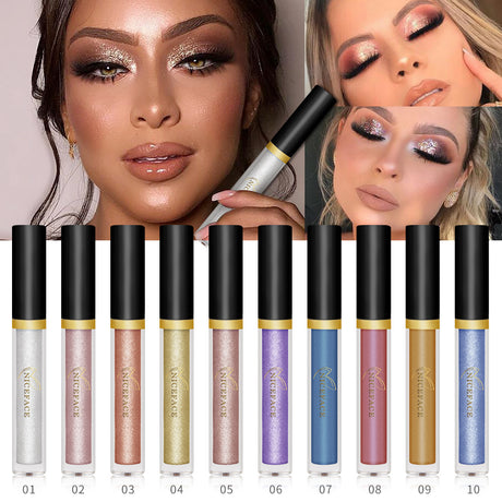 NICEFACE Colorful Shiny Eye Shadow Liquid Pearl Eye Shadow Diamond Liquid Eye Shadow Waterproof Not Smudge - V.I.P Digital Presence