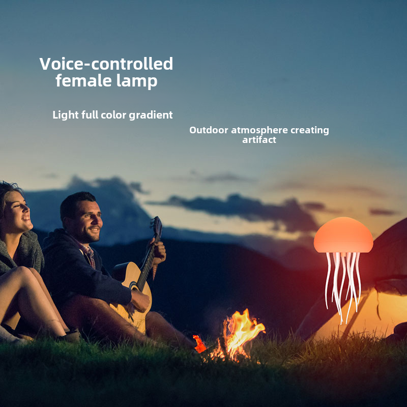 Hot sale voice-controlled jellyfish lamp atmosphere lamp night lamp smart tentacles full color gradient built-in battery - V.I.P Digital Presence