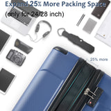 Hardshell Luggage Sets 3 Pcs Spinner Suitcase with TSA Lock Lightweight 20''24''28'' Blue + ABS