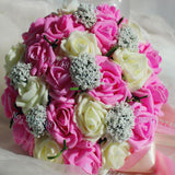 Bride Holding Flowers Romantic Wedding Colorful Bride 's Bouquet Red Pink Blue And Purple Bridal - V.I.P Digital Presence