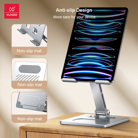 Suitable for tablet stand, iPad desktop stand, mobile phone universal metal heat dissipation, foldable lazy person stand - V.I.P Digital Presence