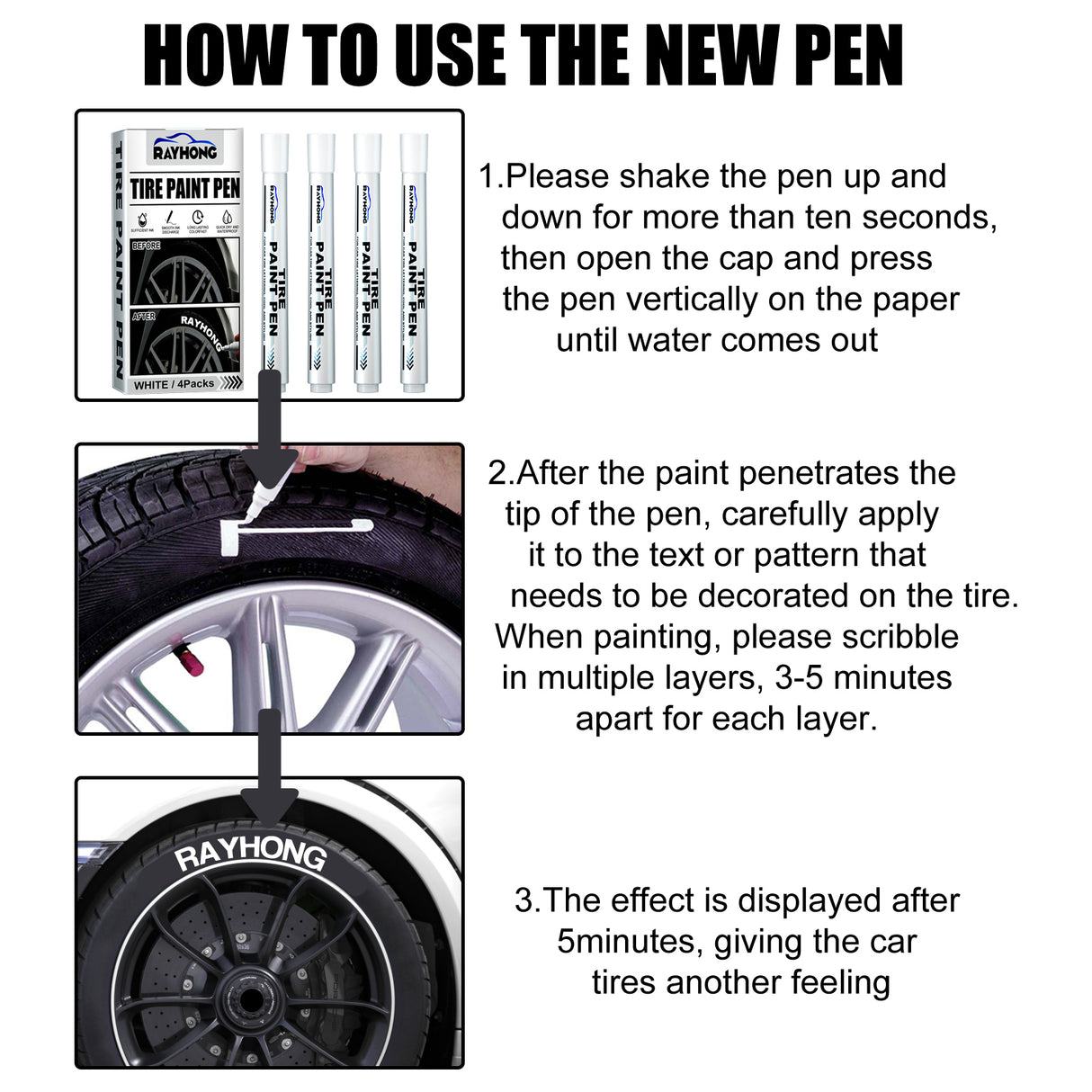 Tire Paint Pen, Car Tire Letter Pen Decorative Modification Supplies Graffiti Tracing Birthmark Pen - V.I.P Digital Presence