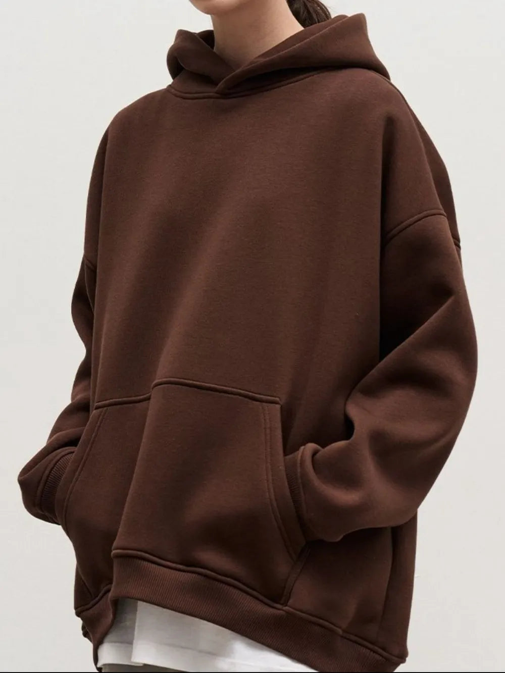 Pocketed Dropped Shoulder Long Sleeve Hoodie - V.I.P Digital Presence