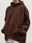 Pocketed Dropped Shoulder Long Sleeve Hoodie - V.I.P Digital Presence