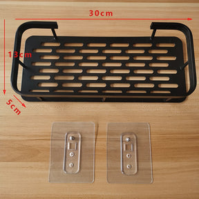 Minimalist bathroom black aluminum alloy triangular rectangular non perforated bathroom storage corner shelf - V.I.P Digital Presence
