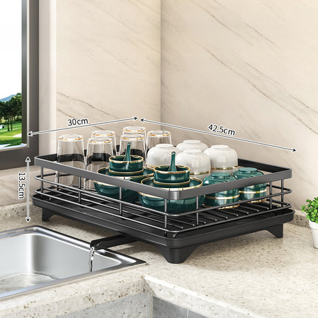 2024 Kitchen Dish Drying Rack with Adjustable Stainless Steel Organizer - V.I.P Digital Presence