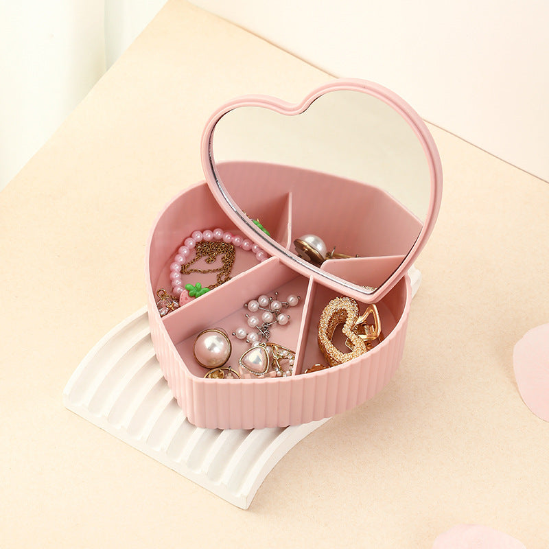 High-end luxury desktop large capacity compartment jewelry storage box with mirror - V.I.P Digital Presence
