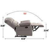 Large Manual Recliner Chair in Fabric for Living Room, Grey - V.I.P Digital Presence